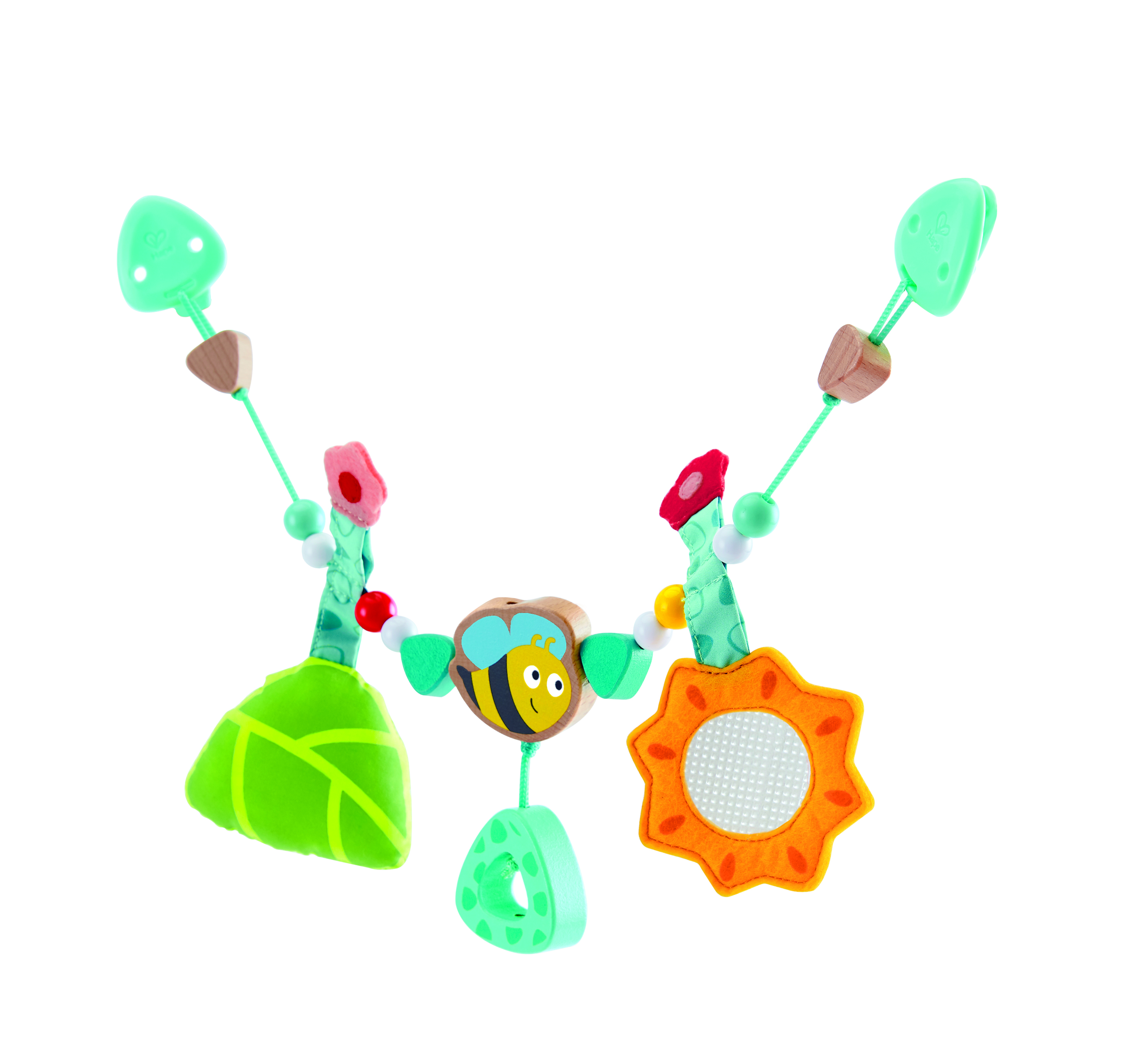 Hape Bumblebee Pram Chain with Hanging Sensory Toys for Cribs and Strollers - 0M+
