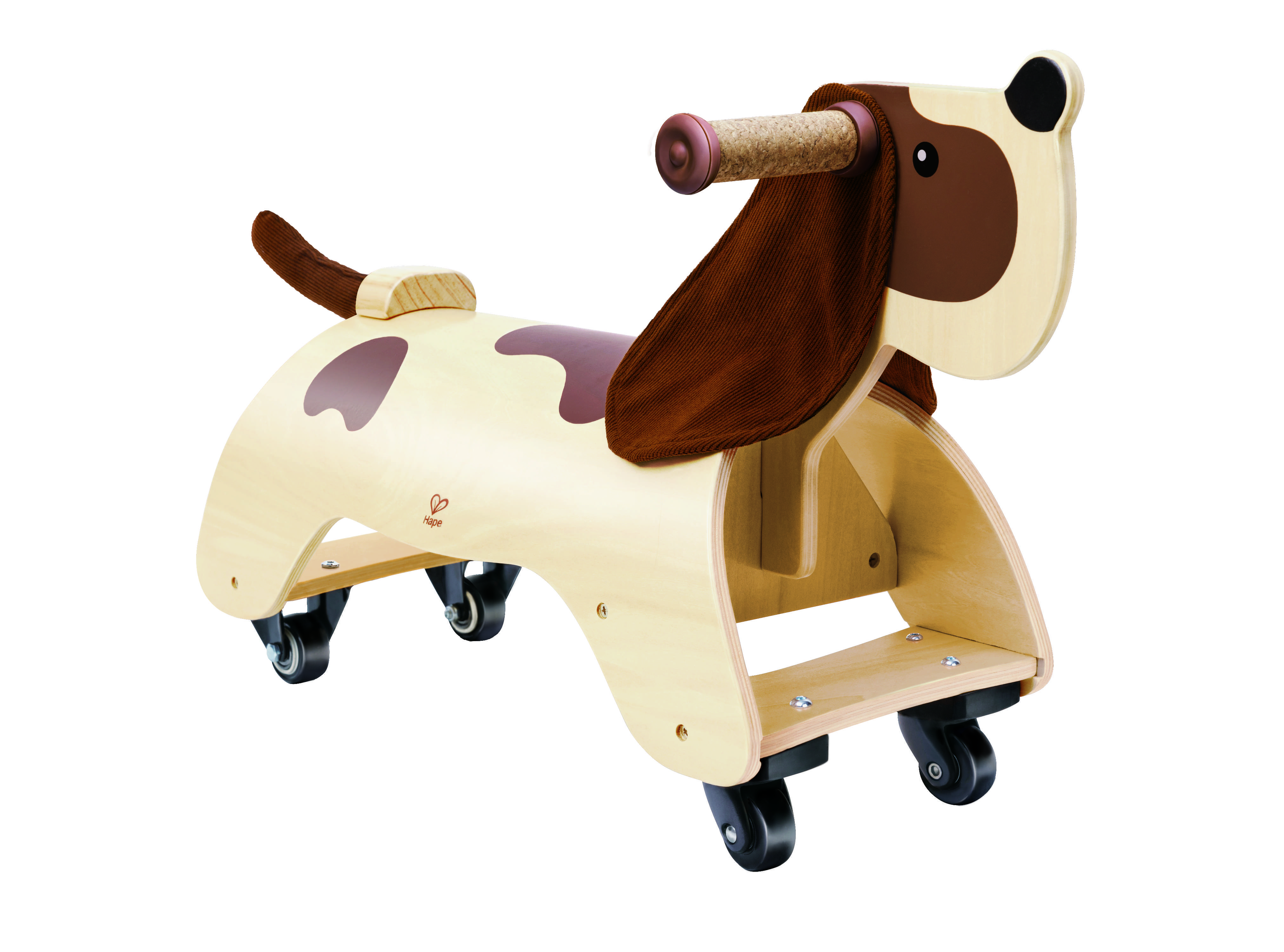 Hape Ride-On Dachshund Wooden Ride-On Toy with 360° Wheels and Ergonomic Seat for Toddlers - 12M-3Y