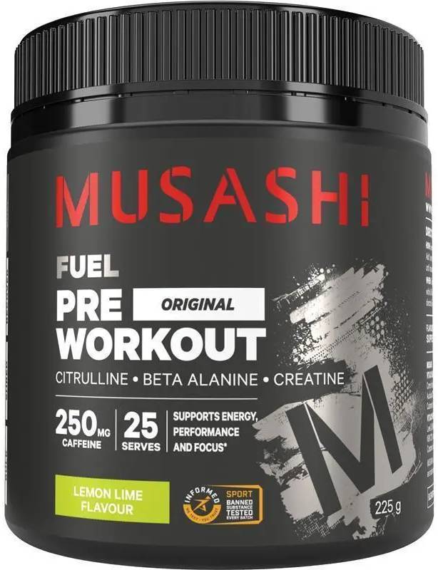 Musashi Preworkout Lemon Lime - 225 gm