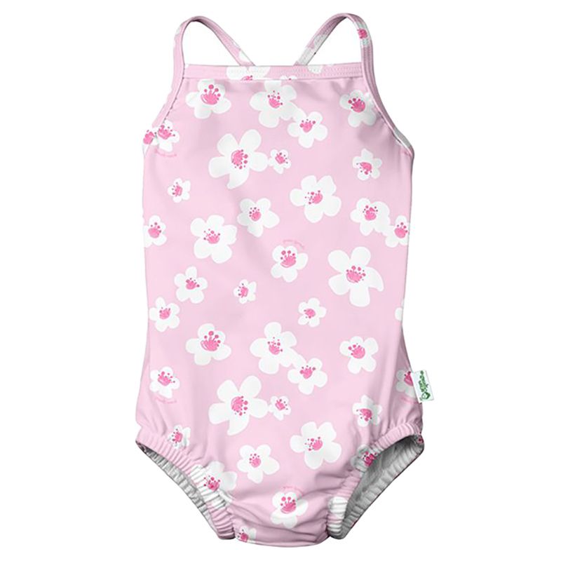 Green Sprouts - Swimsuit w/ Swim Diaper Pink Blossoms 18Mo