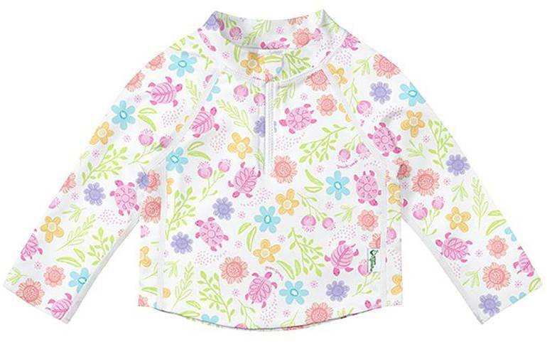 Green Sprouts - Long Sleeve Rashguard White Turtle 3T