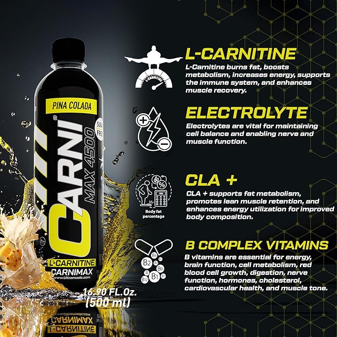 l carnitine 4500 how to use Carnimax Pina Colada 500 ml - 12 Pcs carnitine 1500 Size:1000 mcg/ml - 10 ml (Pack of 3) SmartEquine Acetyl L-Carnitine Powder