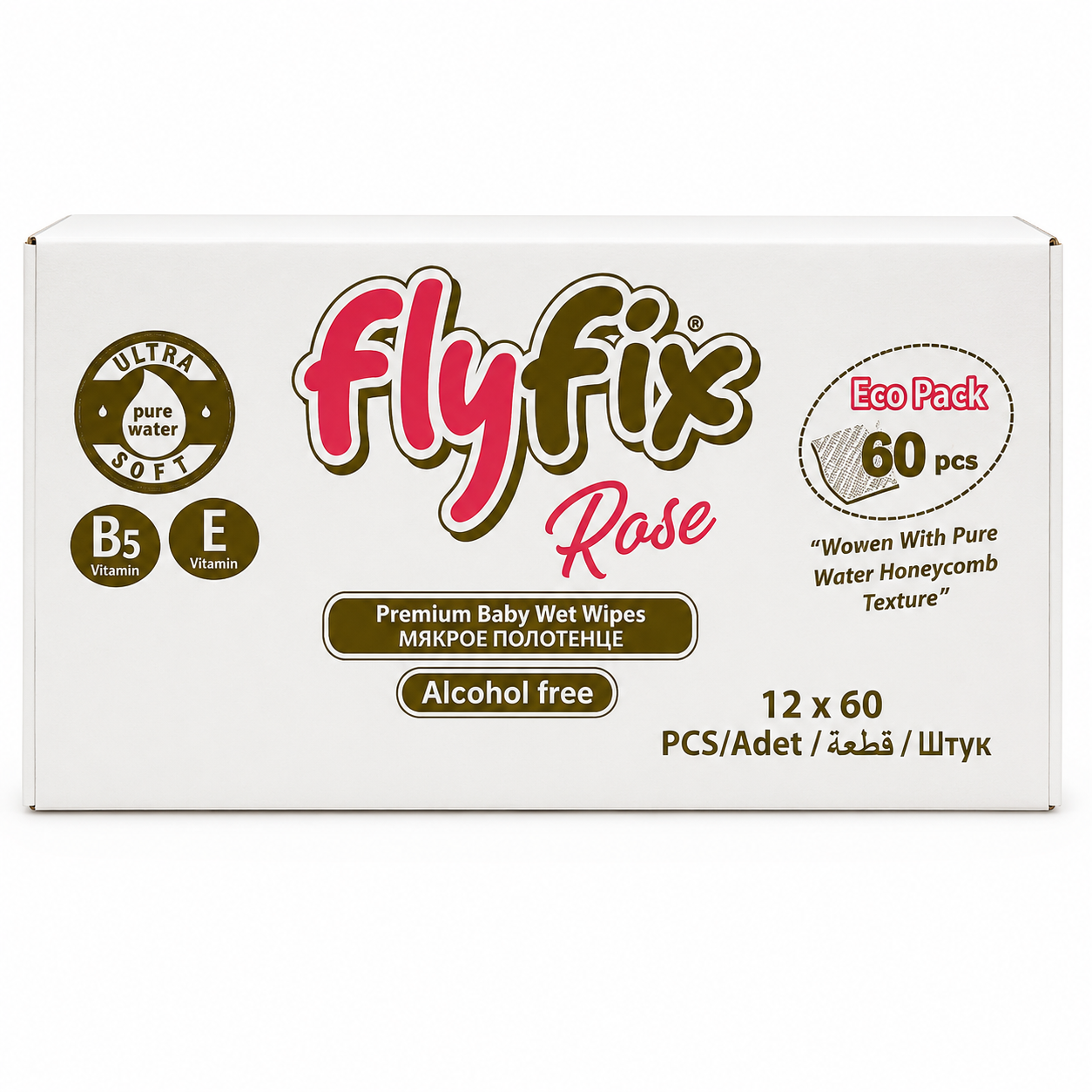 Flyfix Baby Wet Wipes Rose 60pcs