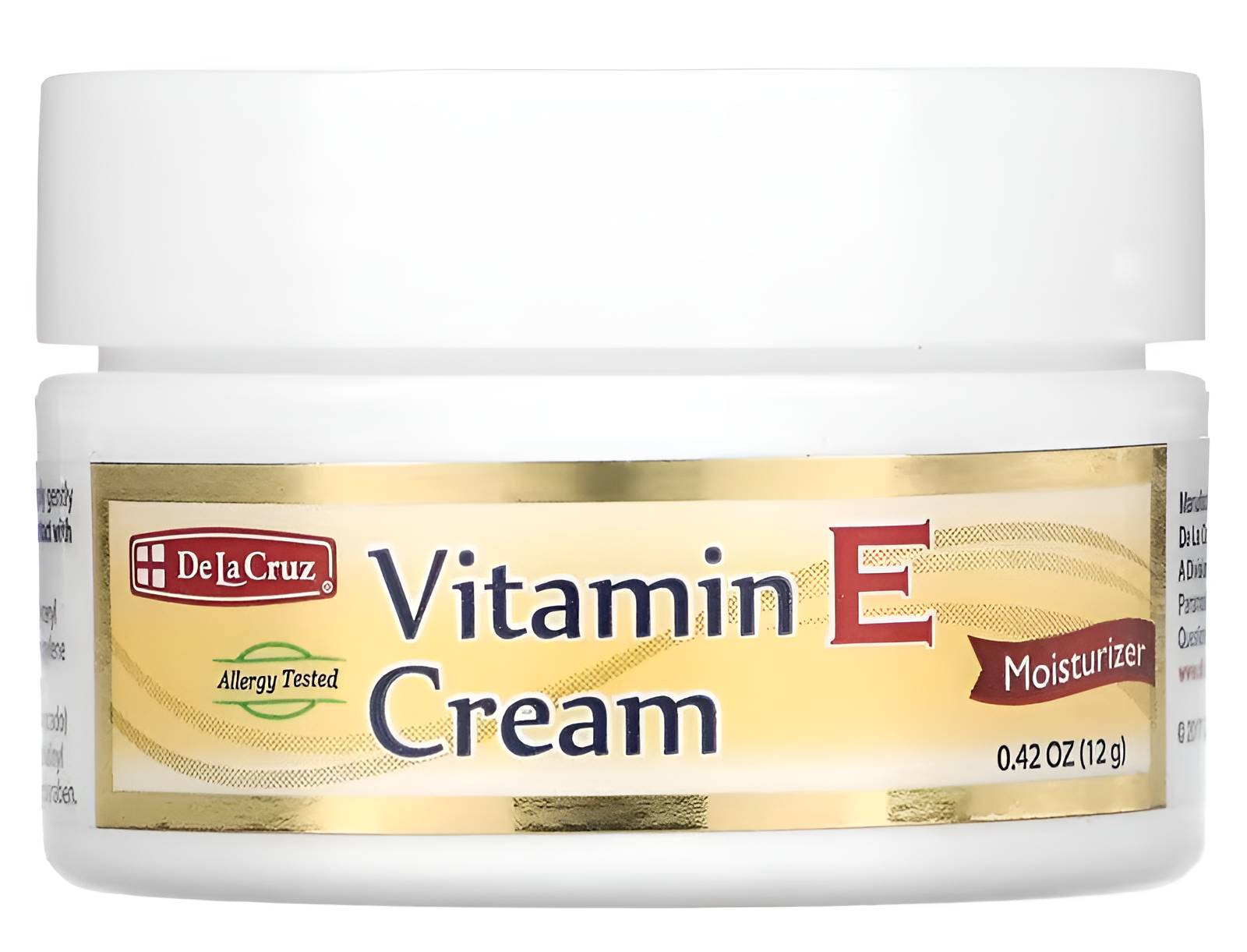 De La Cruz Vitamin E Cream Trial Size 0.42Oz Jar