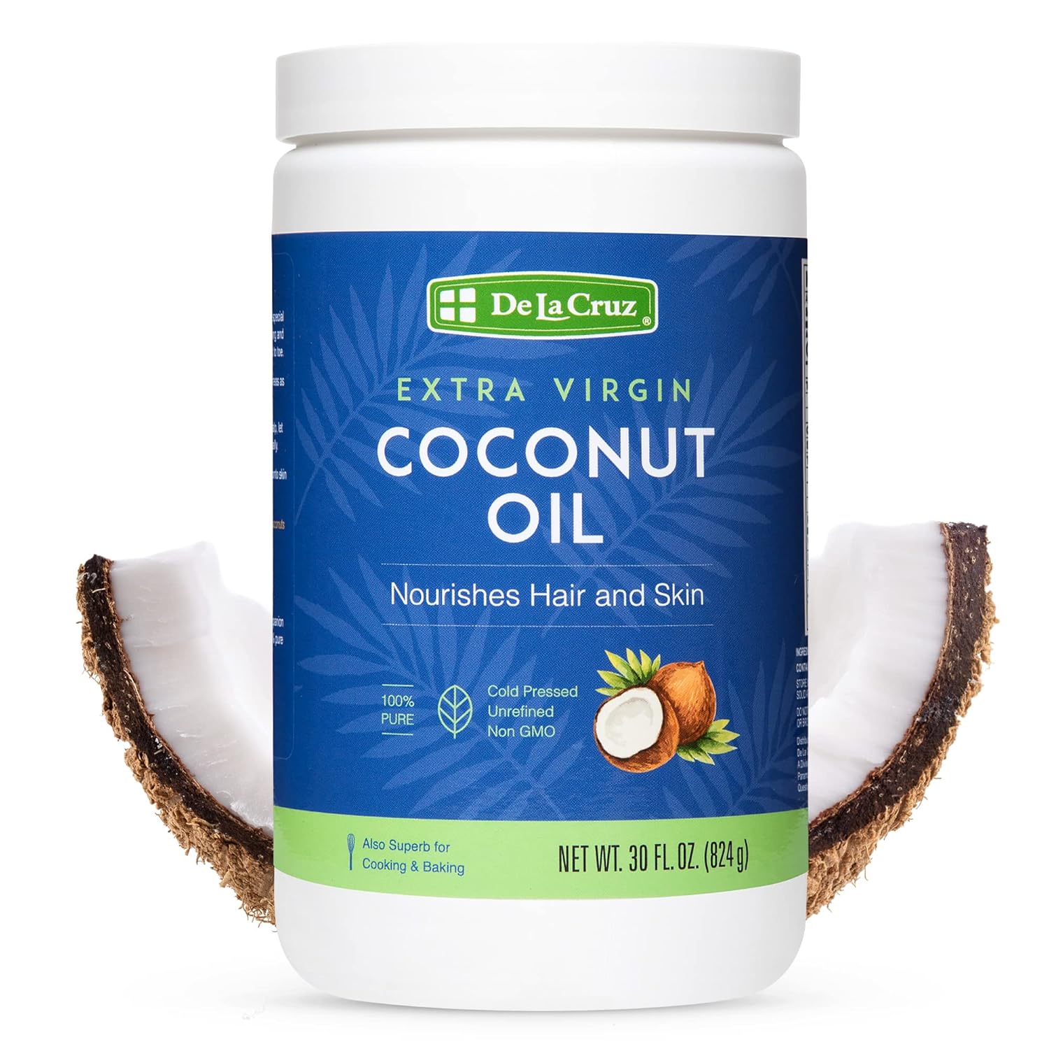 De La Cruz Extra Virgin Coconut Oil 30 Oz.