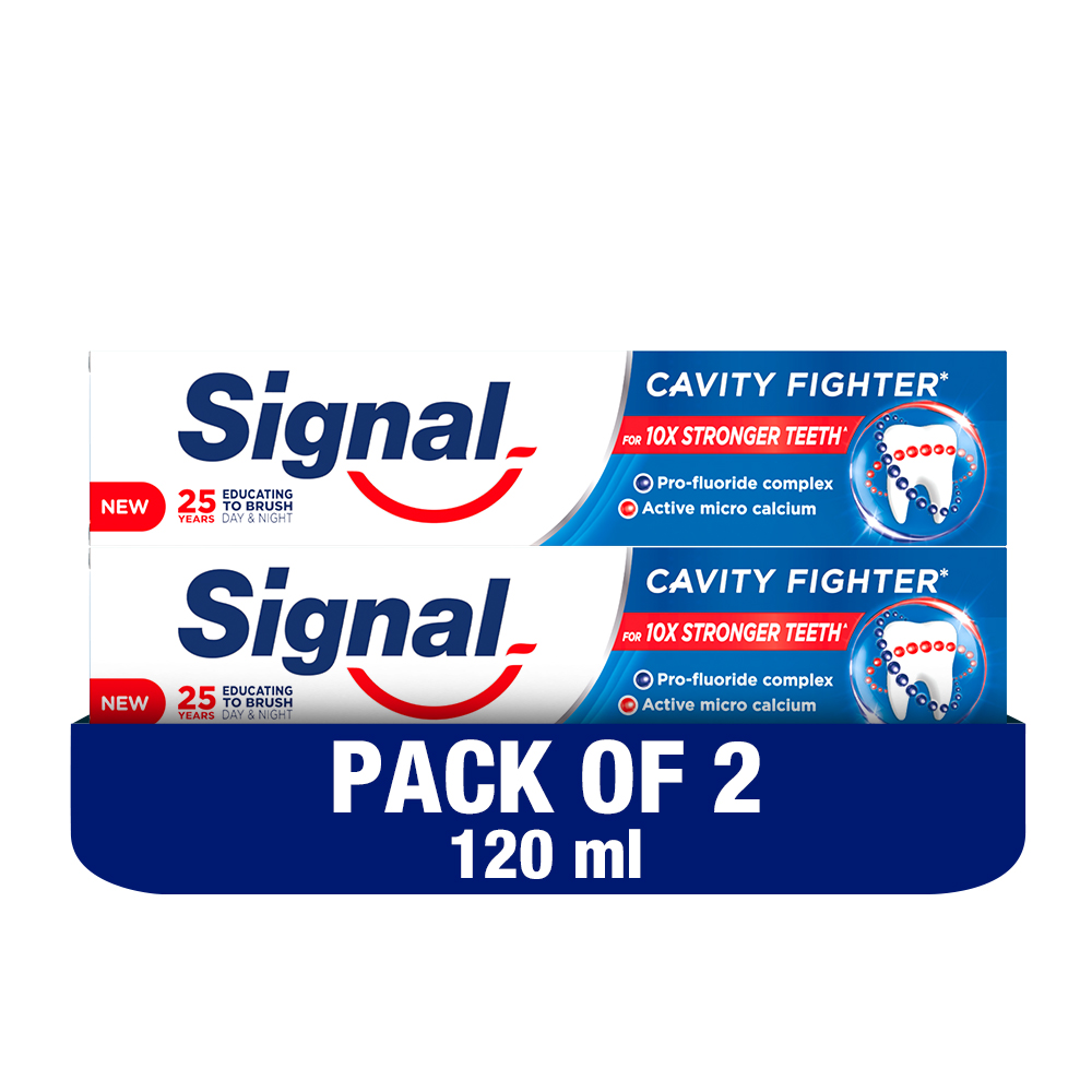 Signal Fluoride Toothpaste, Cavity Fighter, 120ml x 2