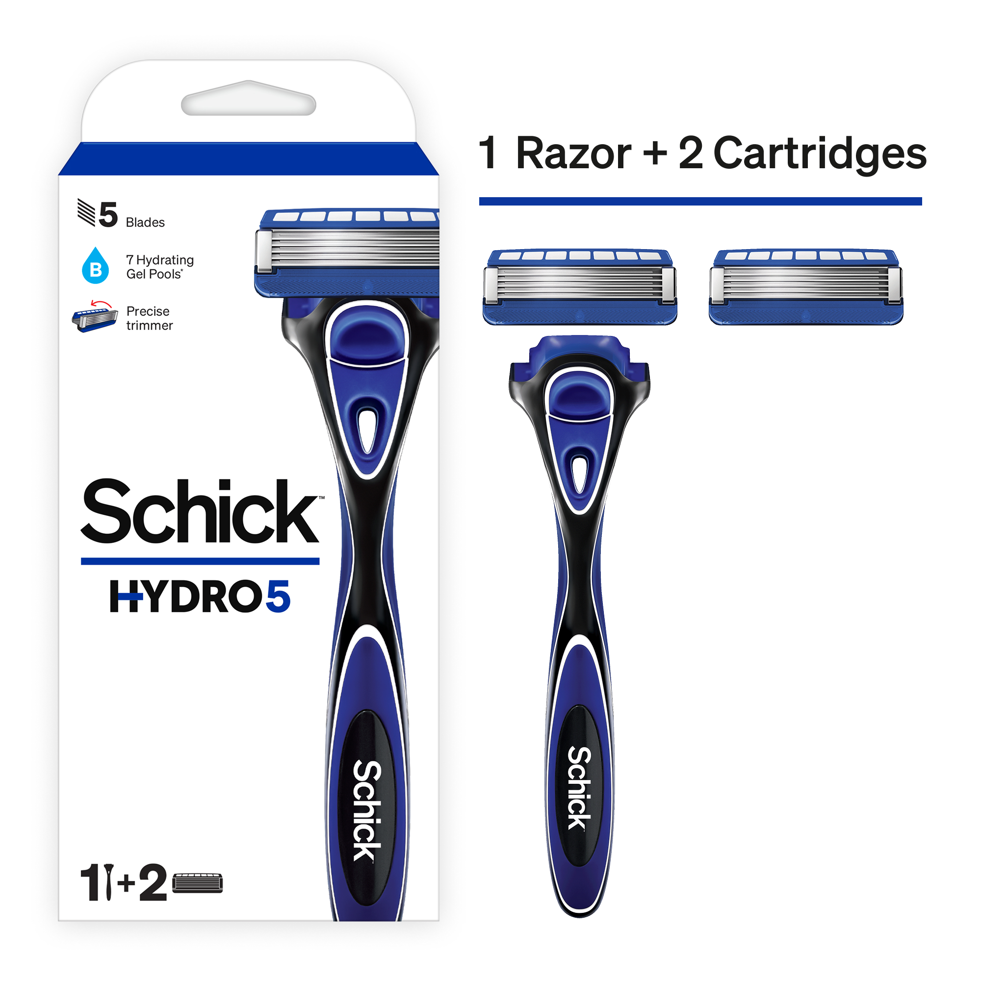 شيك هيدرو 5 ماكينة حلاقة + 2 عبوة إعادة تعبئة