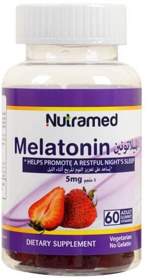 Nutramed Melatonin Gummies 60 Count - Great-Tasting Chewable Sleep-Support Gummies to Help You Wind Down & Ease into Rest, Convenient Bedtime Routine for Travel Jet Lag & Irregular Schedules