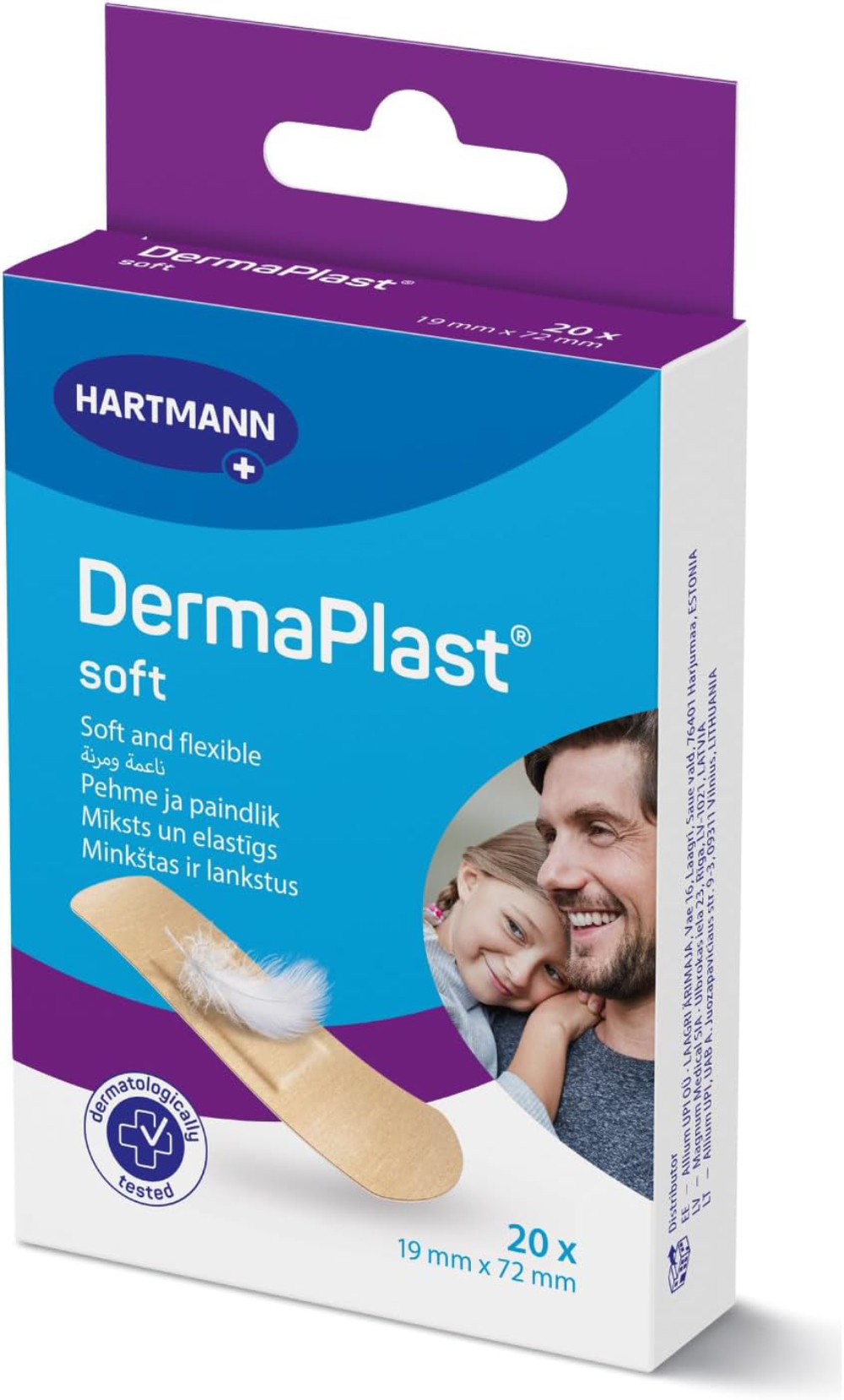 Dermaplast Soft 19x72mm Plaster - 20 Pcs