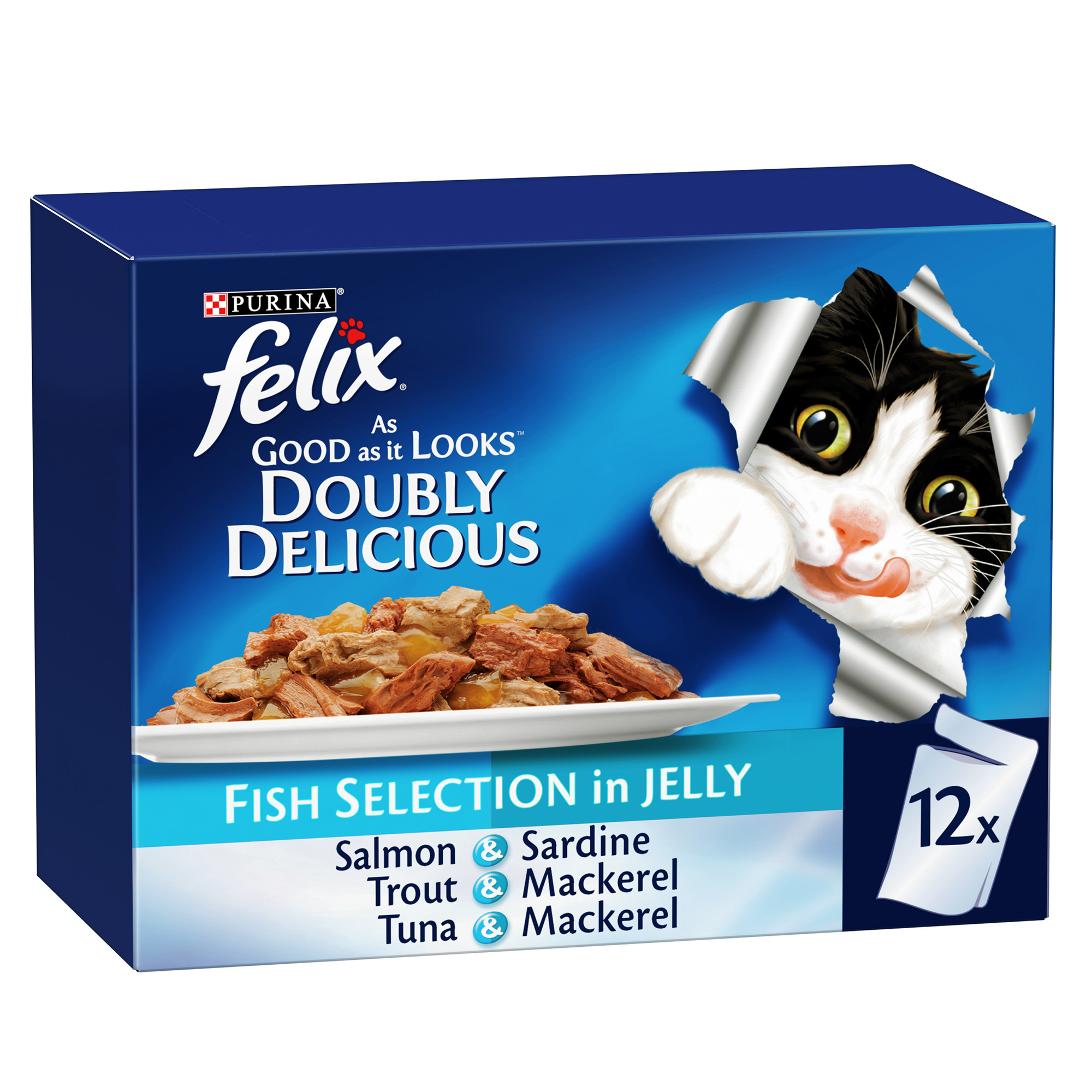 Agail Felix Agail Doubly Delicious Wet Food Fishy Selection12*85g | Nahdi