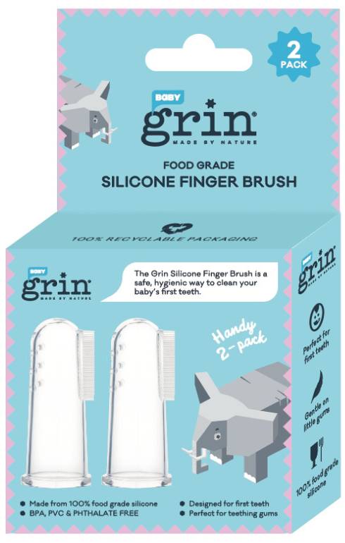 Grin Baby Silicone Finger Brush - 2 Pack