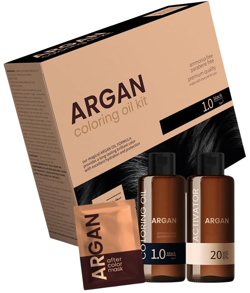 Argan Hair Coloring Oil Kit  Black 1.0 -  75 ml