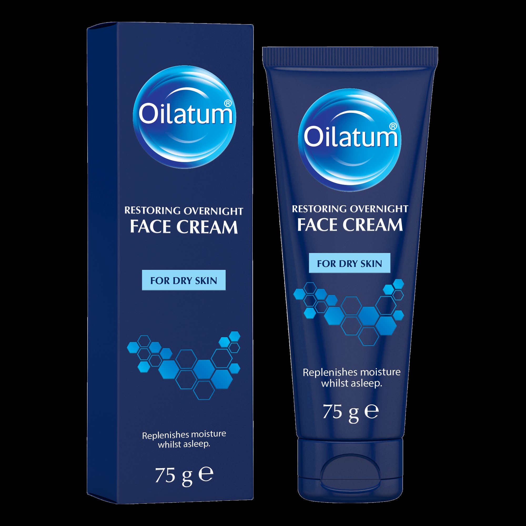Oilatum Restoring Overnight Face Cream 75g, for Dry and Sensitive Skin, Rich in Nourishing Oils, Restores Skin Moisture During Sleep