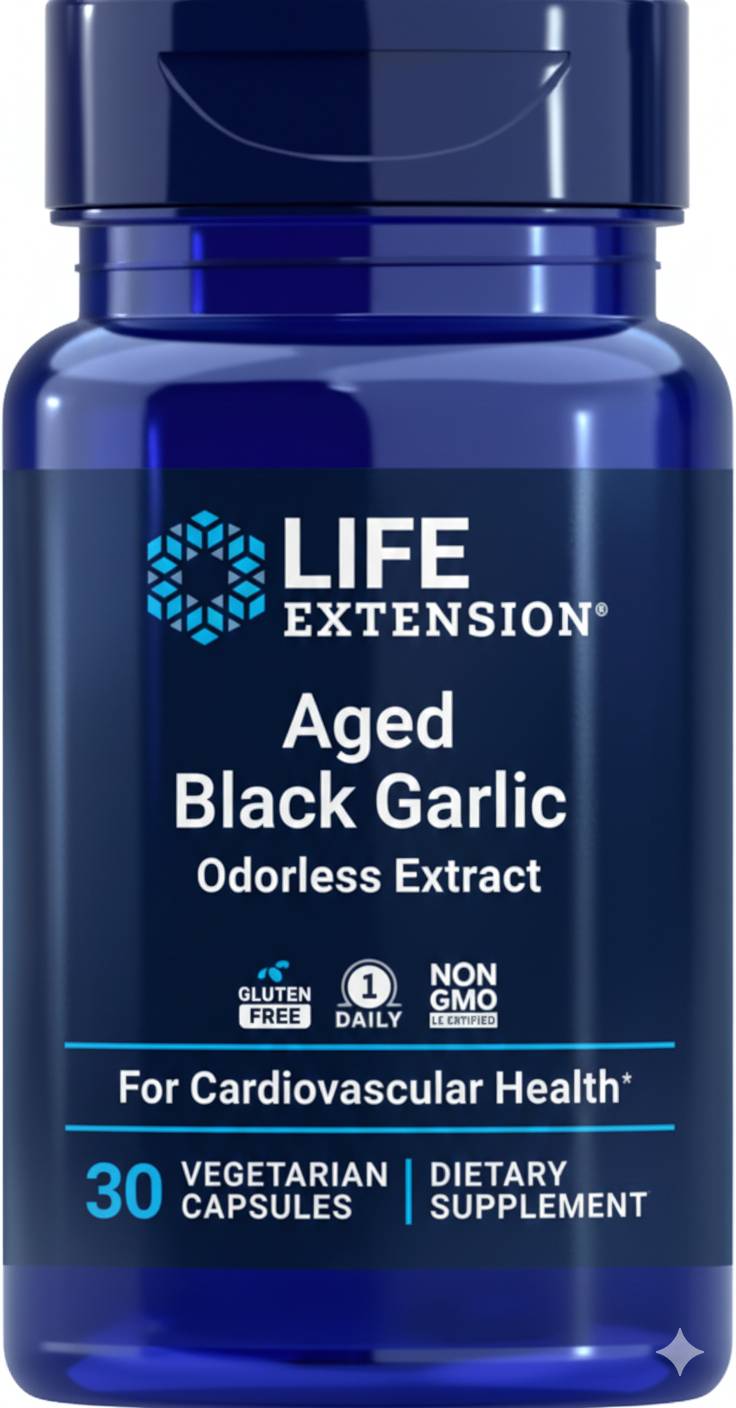 Life Extension Aged Black Garlic - 30 Veg Capsules