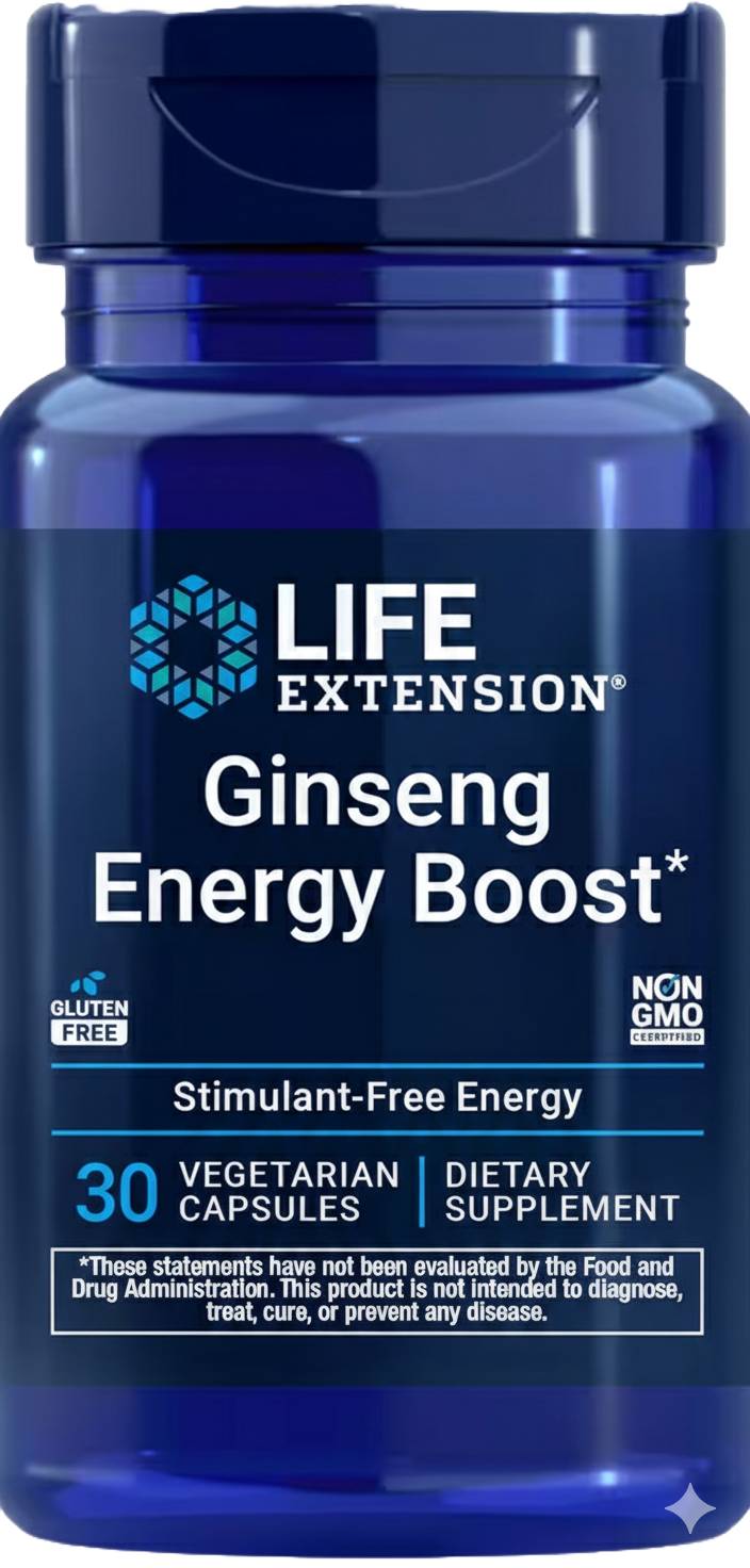 Life Extension Ginseng Energy Boost - 30 Veg Capsules