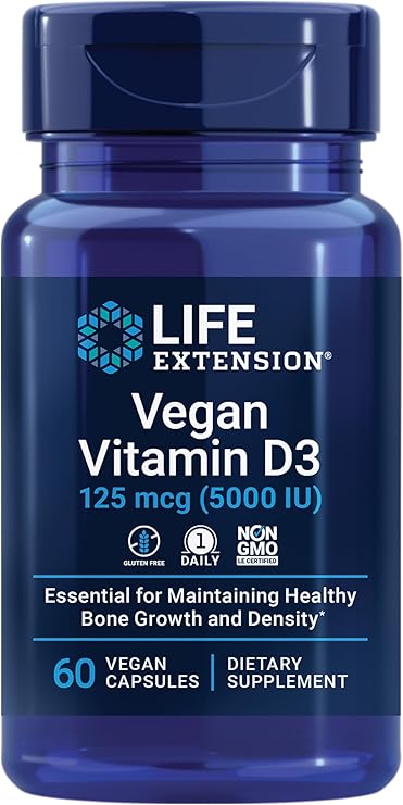 Life Extension Vegan Vitamin D3 5000 IU - 60 Veg Capsules