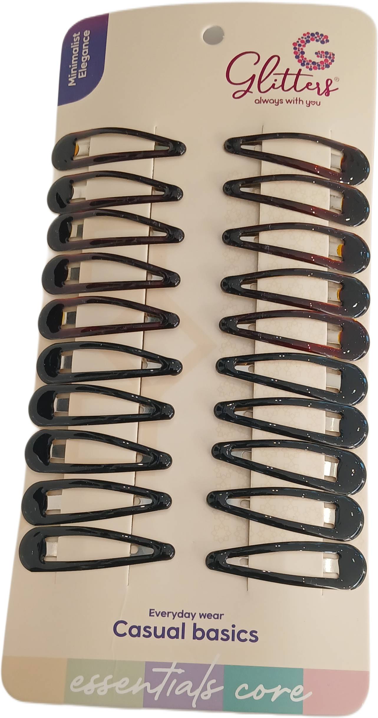 Glitters Snap Clip Glt3296 - 18 Pcs