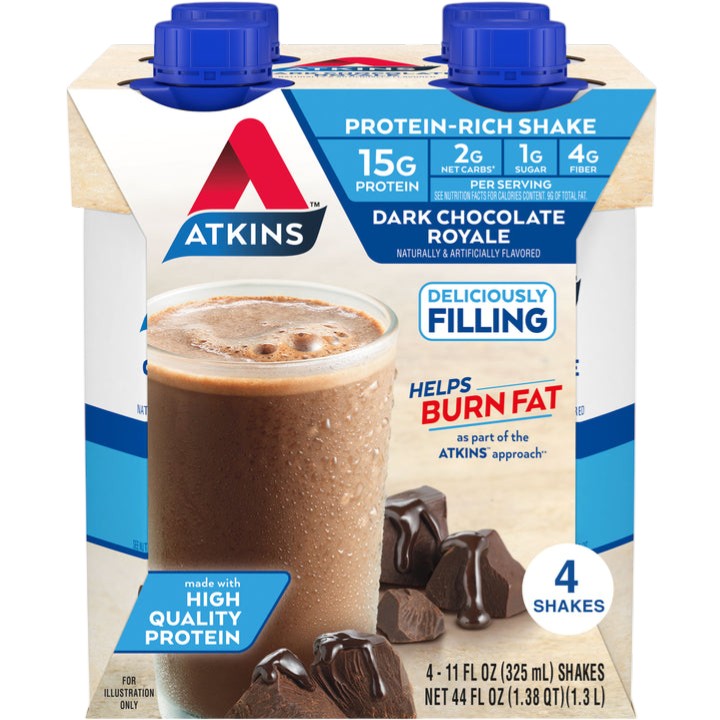 Atkins RTD Shake 4pk Dark Chocolate Royale