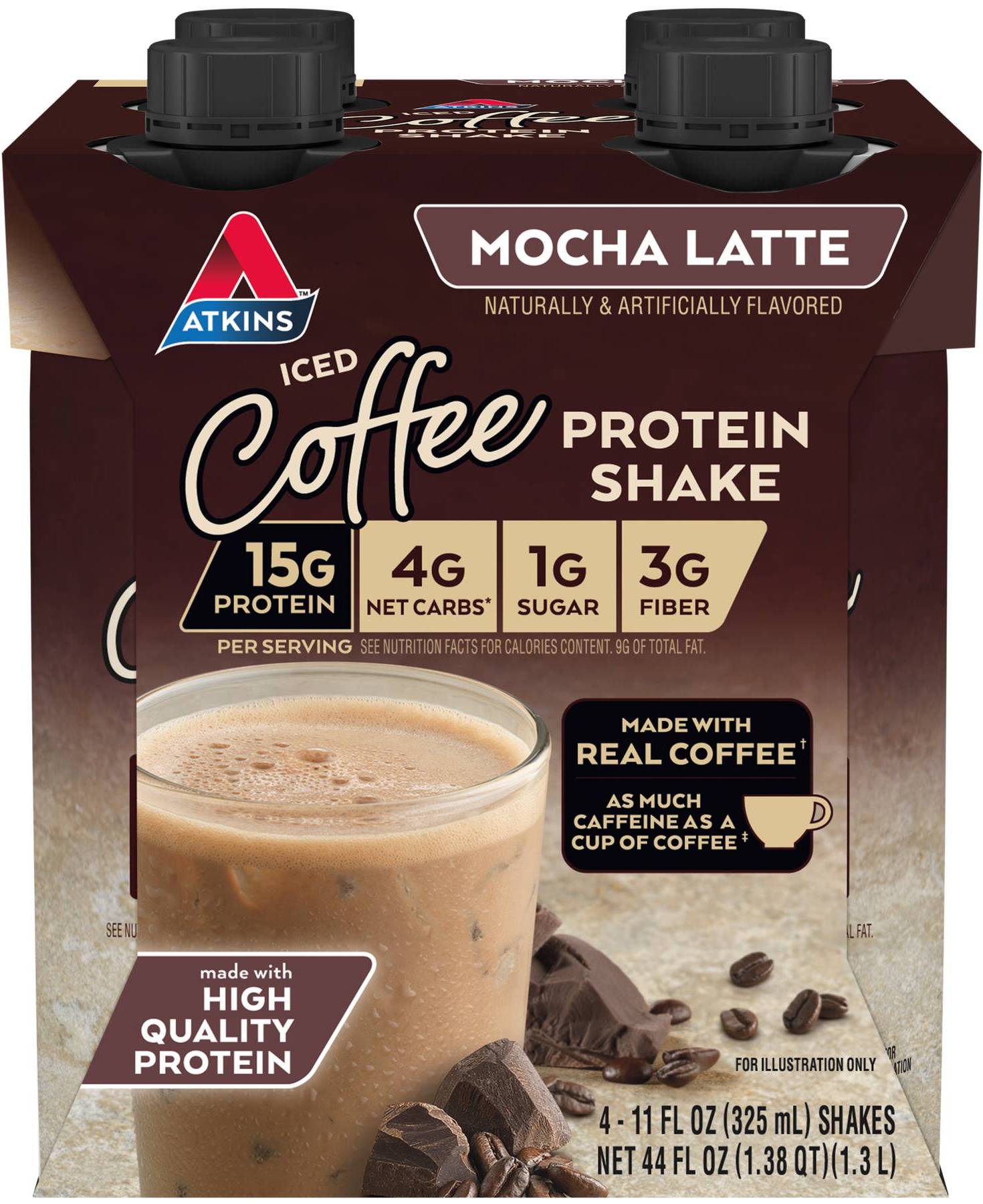 Atkins RTD Iced Coffee Shake 4pk Mocha Latte
