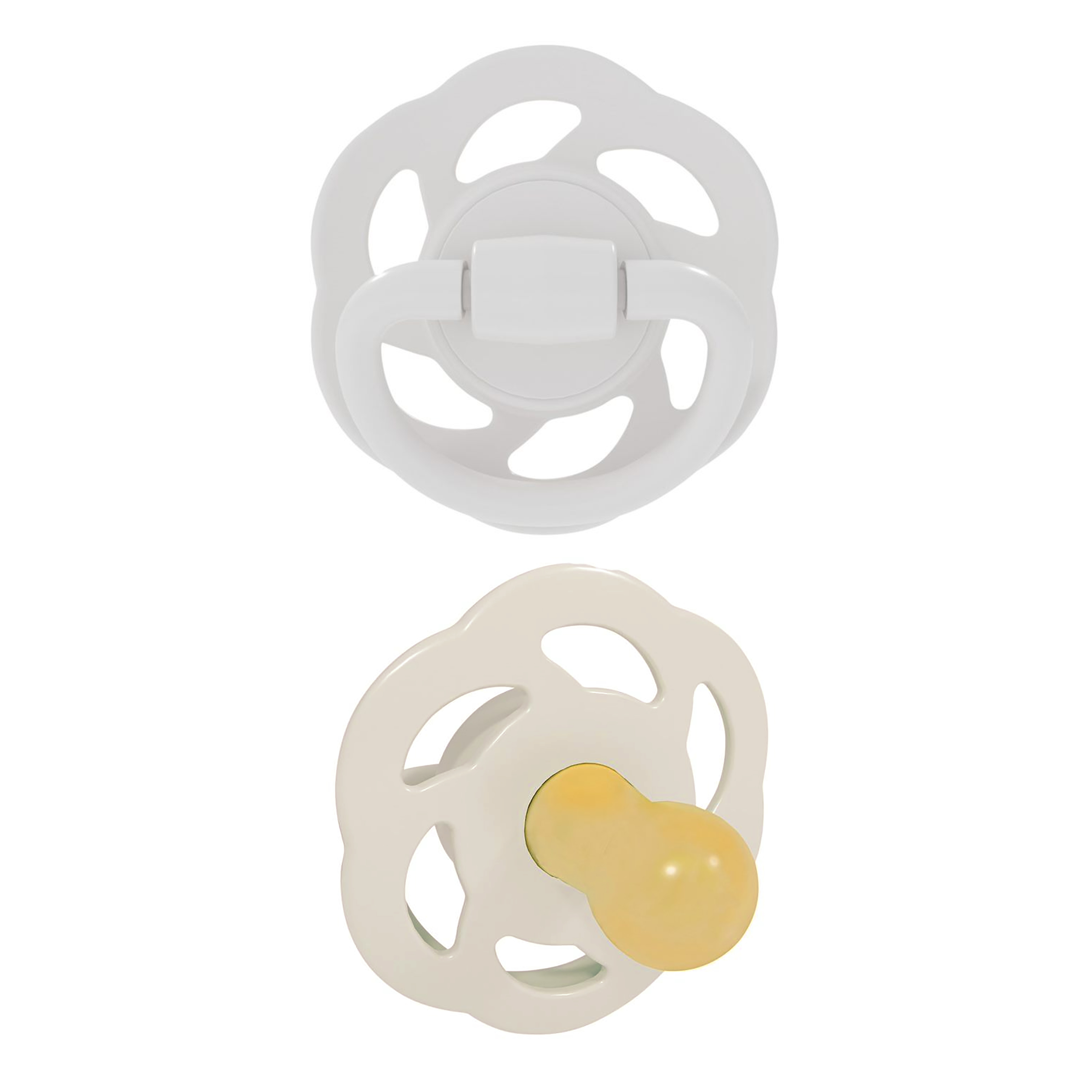 Nip Newborn Cherry Soothers | 2-Piece Set | Grey & Brown Latex | Eco-Friendly Round Teats, 0-6M