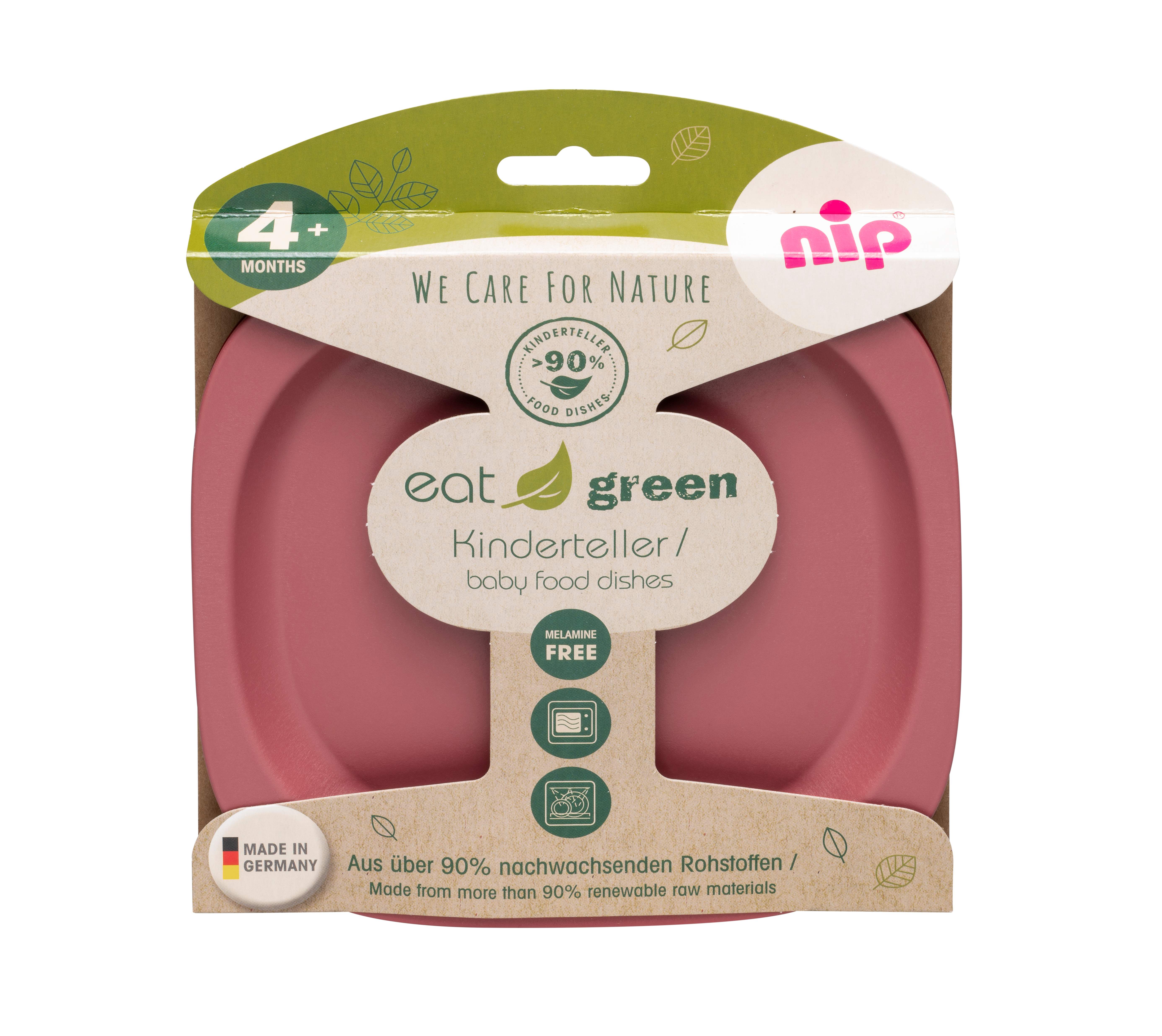 Nip Eco-Friendly Baby Food Plate For Toddlers Red 2pcs