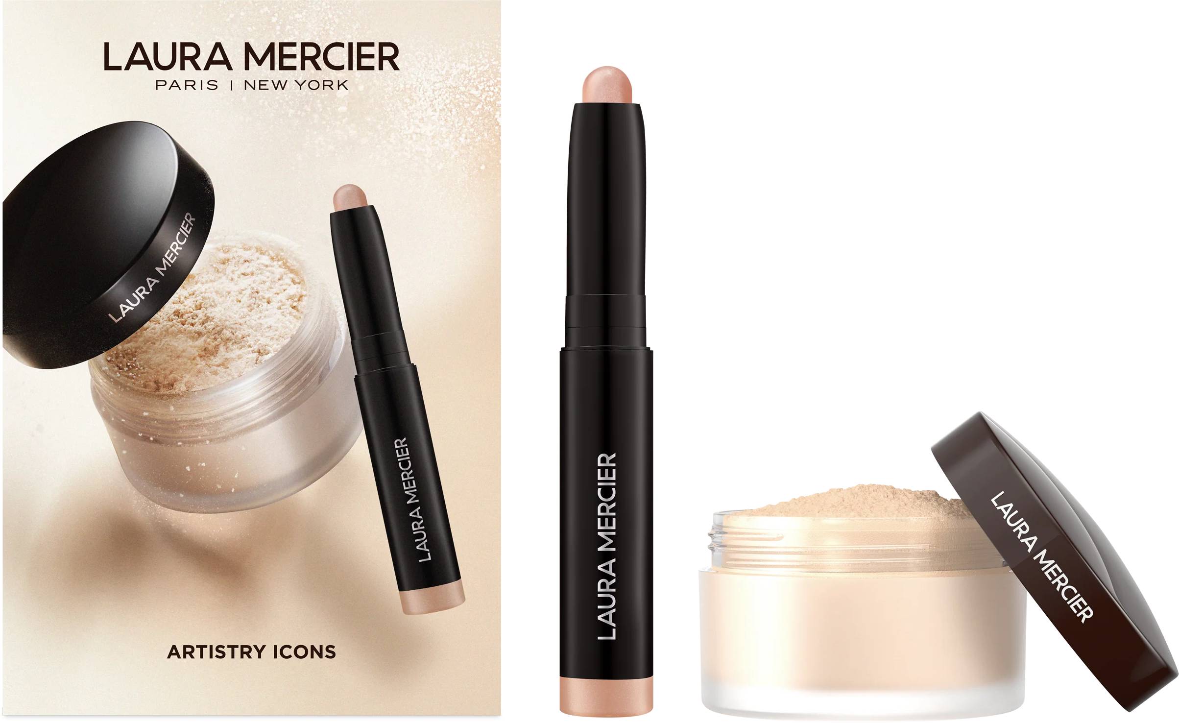 Laura Mercier Artistry Icons Translucent Loose Setting Powder And Caviar Stick Eye Shadow Set