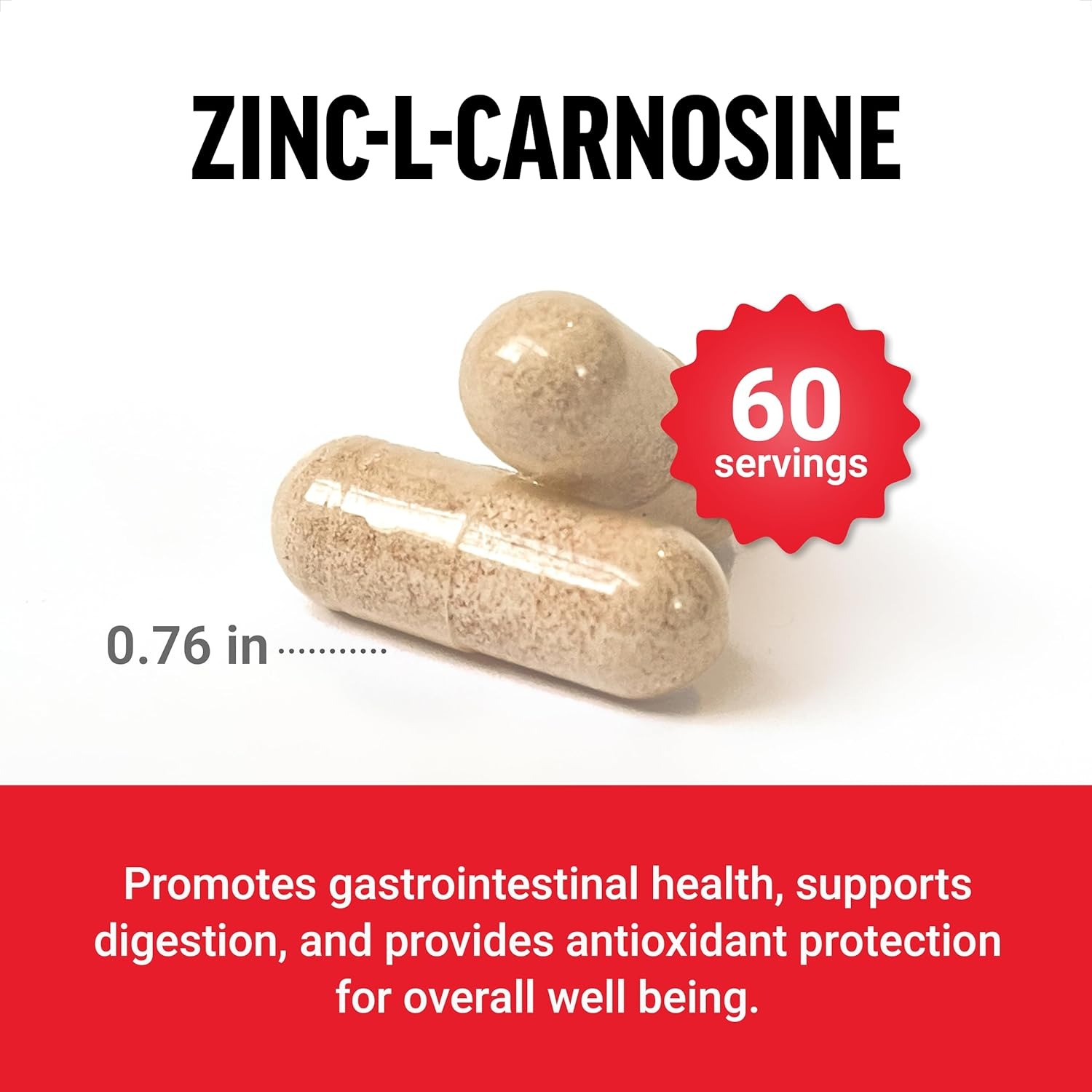 zinc l carnitine L-Carnosine 75 mg  120 Veg Caps Force Factor Zinc L-Carnosine Complex