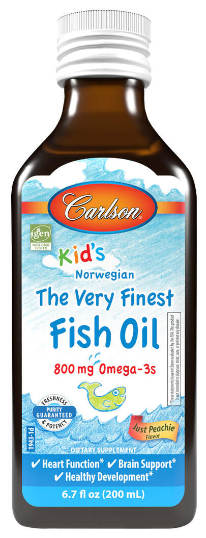 Carlson Kids The Very Finest Fish Oil, Peachy,800mg 200ml