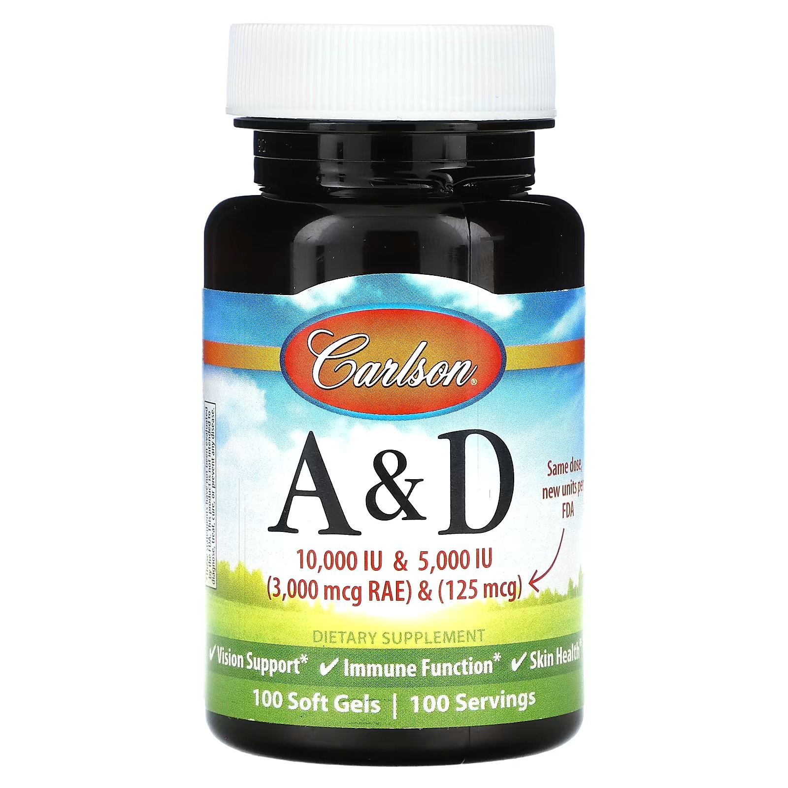 Carlson Vitamin A & D 3000 IU / 125 mcg - 100 Softgels