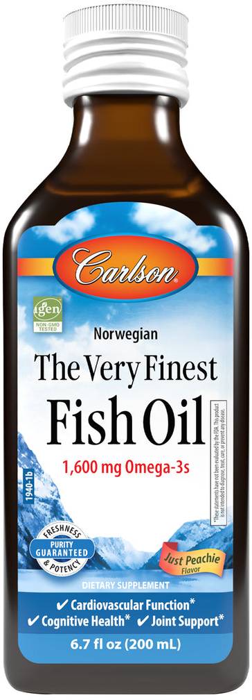 Carlson The Very Finest Fish Oil, Just Peachie, 1600mg 200ml