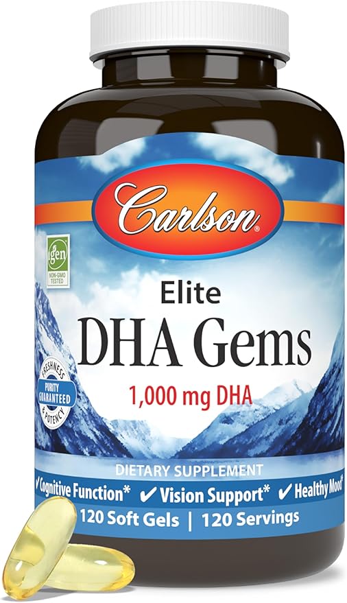 Carlson Elite DHA Gems 1000mg 120 Soft Gels