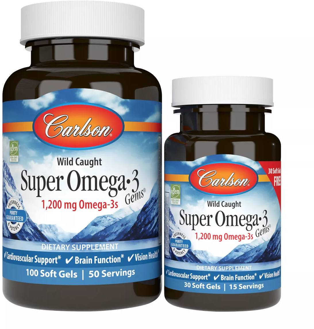 Carlson Norwegian Super Omega-3 Gems 1200mg 100+30 Soft Gels