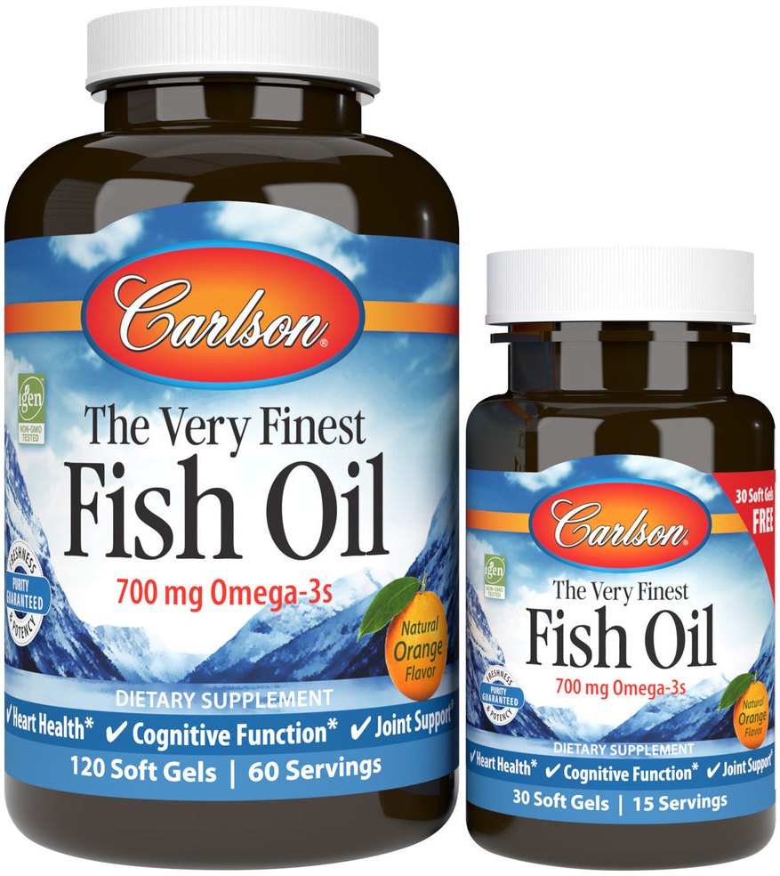 Carlson The Very Finest Fish Oil, Orange,700 mg 30 SoftGels