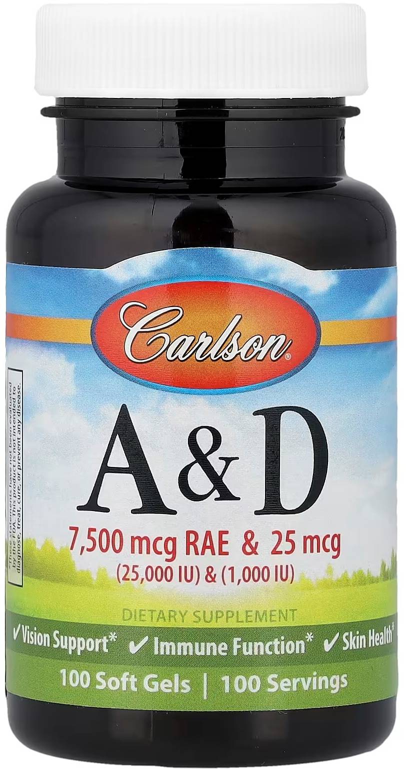 Carlson Vit A&D 25000/1000IU 100 SG