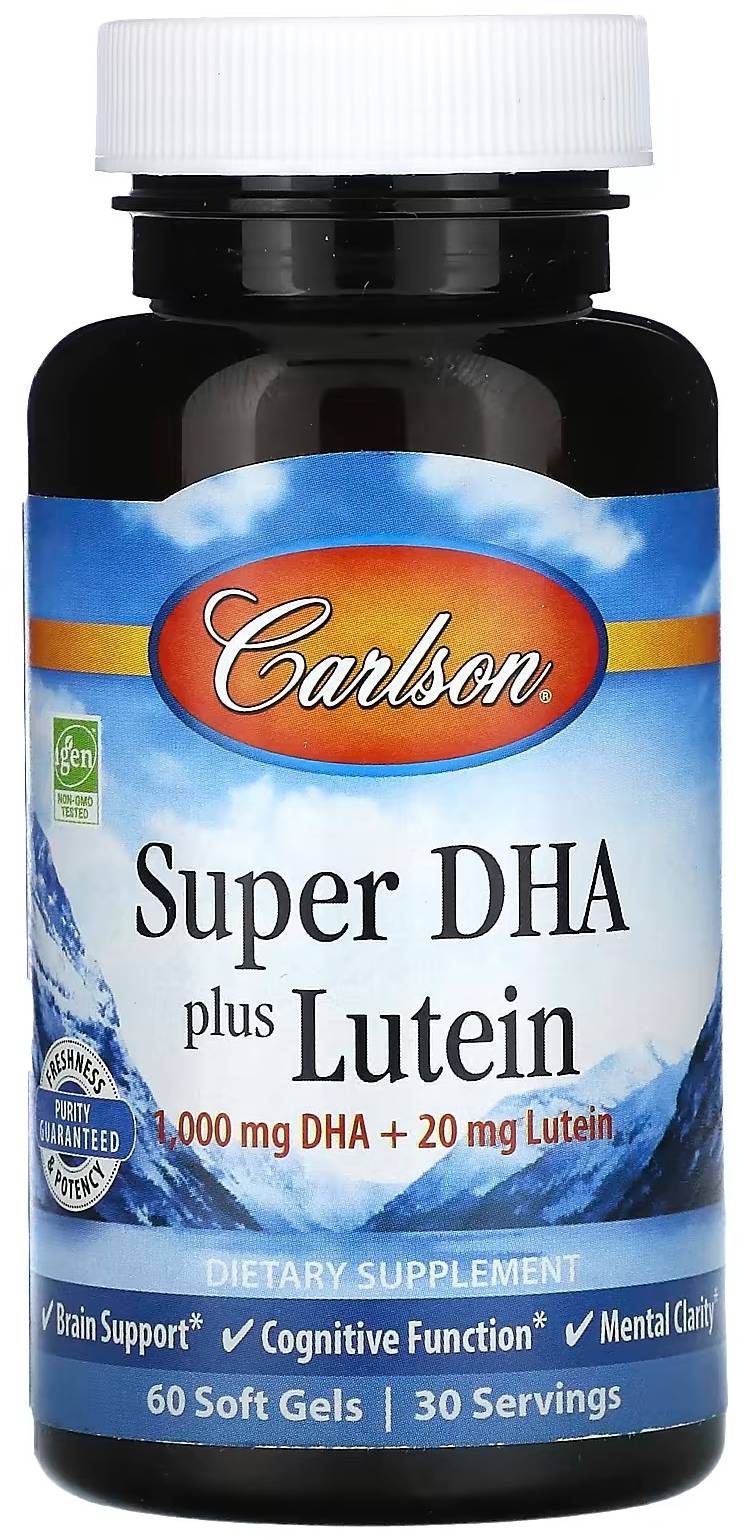 Carlson Super DHA 1000mg + Lutein 20mg 60 Soft Gels