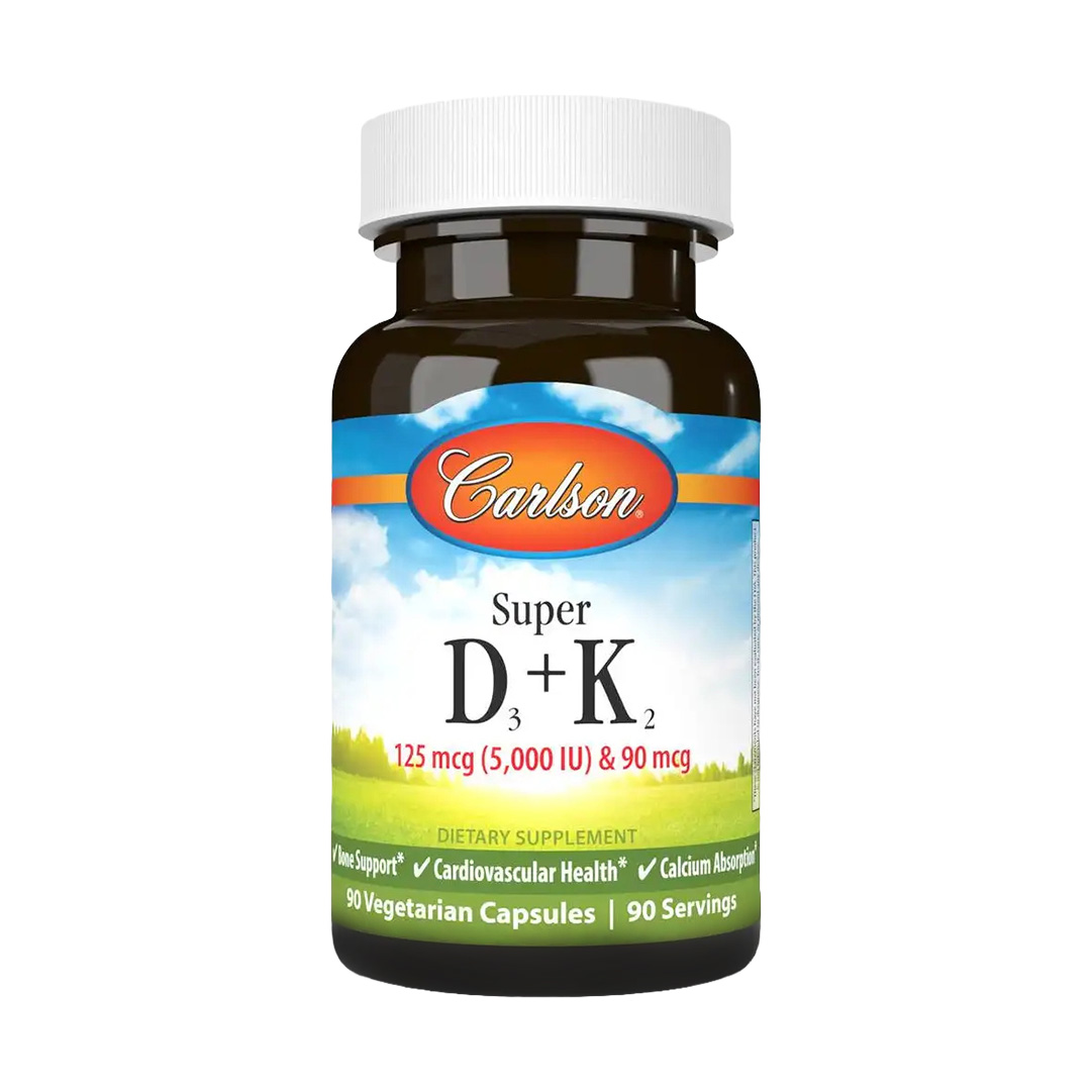 Carlson Super Vitamin D3 5000 Iu + K2 90 Mcg - 90 Capsules