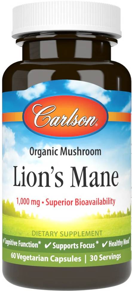 Carlson Lions Mane Mushroom 1000 Mg - 60 Veg Capsules