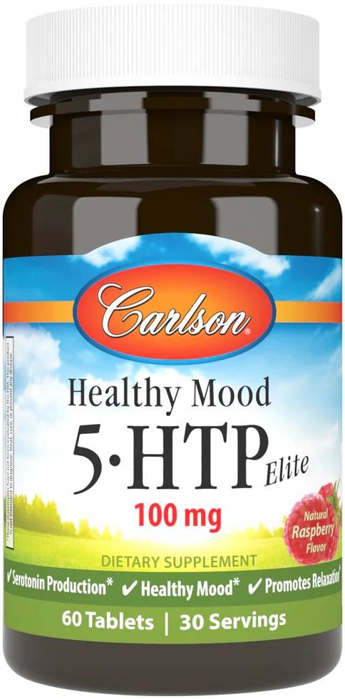 Carlson Healthy Mood 5-HTP Elite 100mg 60 Raspberry Tablets