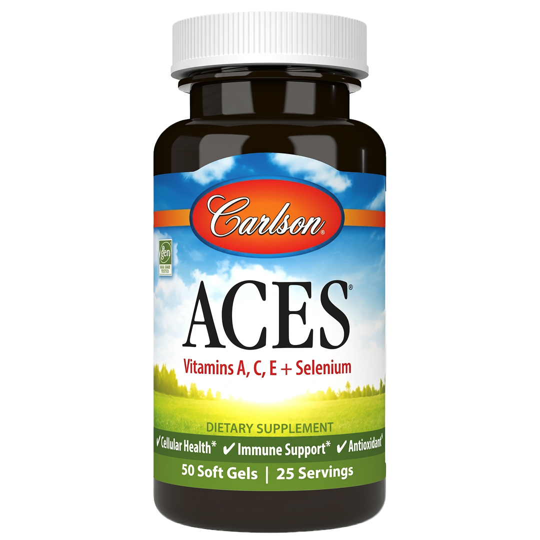 Carlson Aces Vitamins-A C E + Selenium - 50 Soft Gels