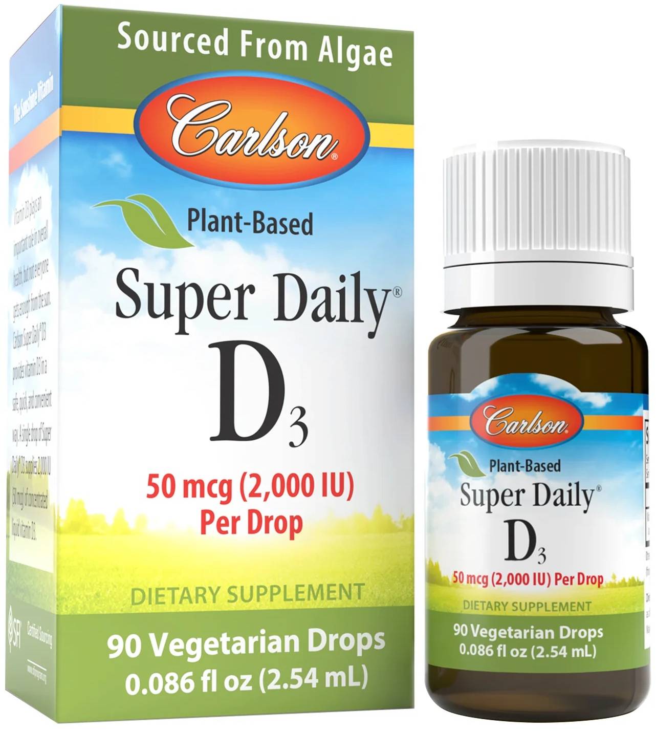 Carlson Plant-Based Super Daily D3 2000IU 90 Drops