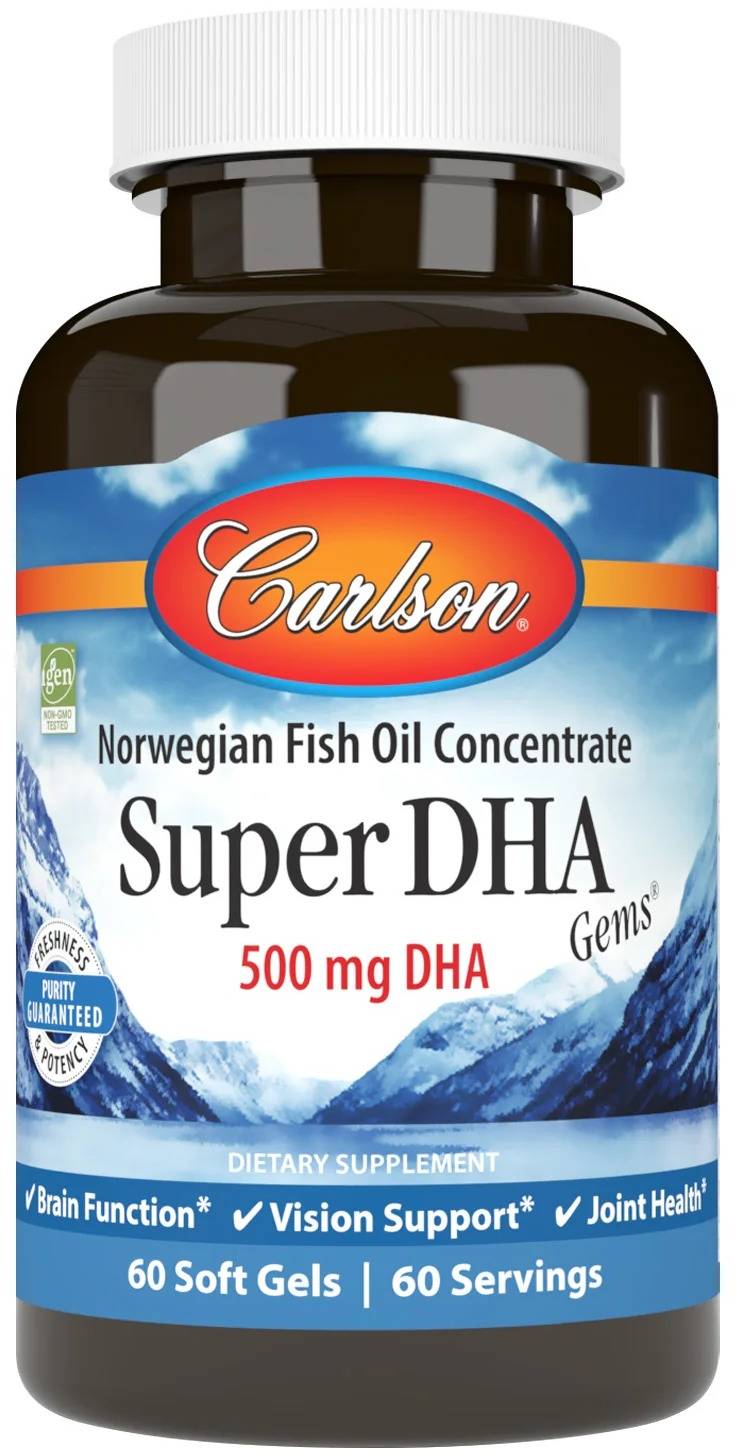 Carlson Super DHA Gems 500mg 60 Soft Gels