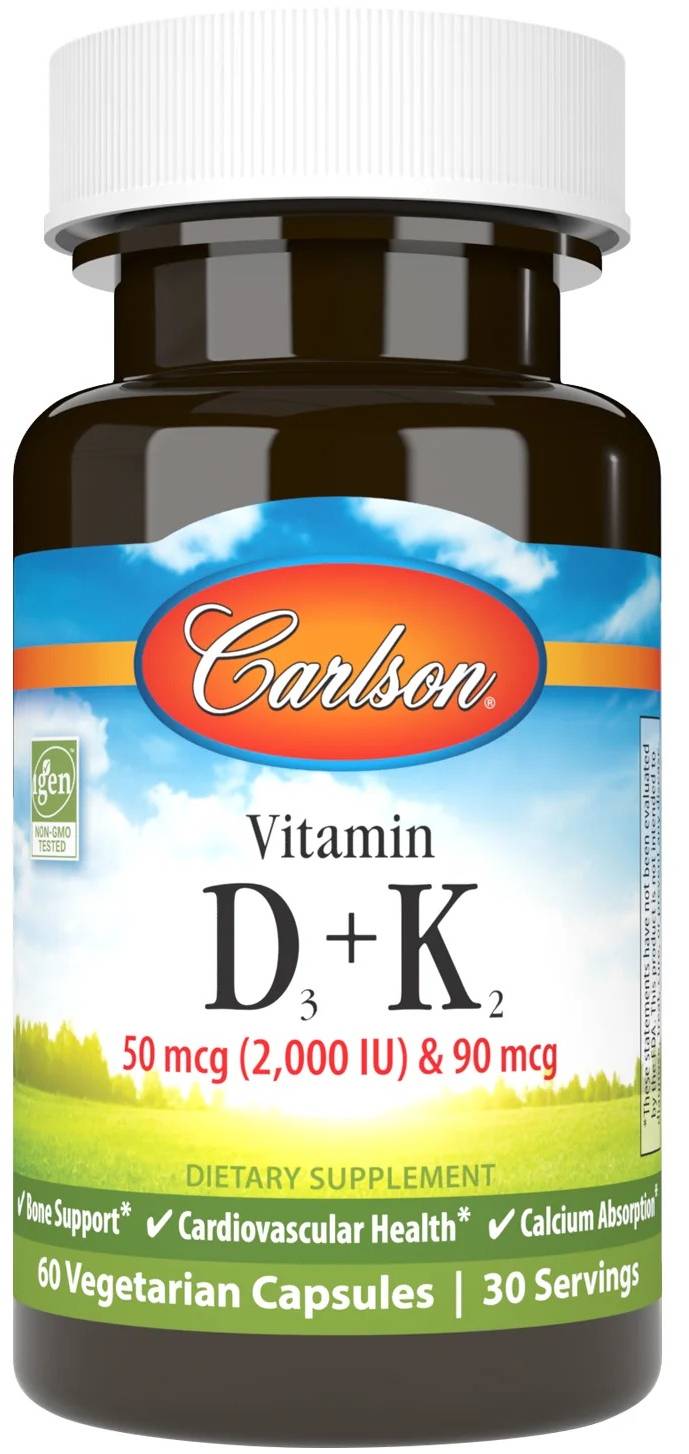 Carlson Vitamin D3 + K2 60 Capsules