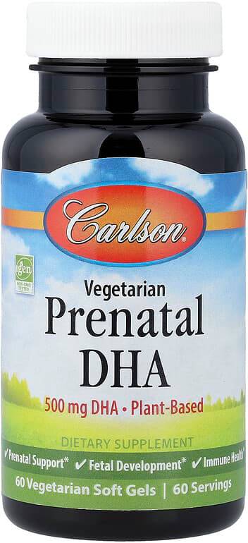 Carlson Veg Prenatal DHA 500 mg 60 Soft Gels