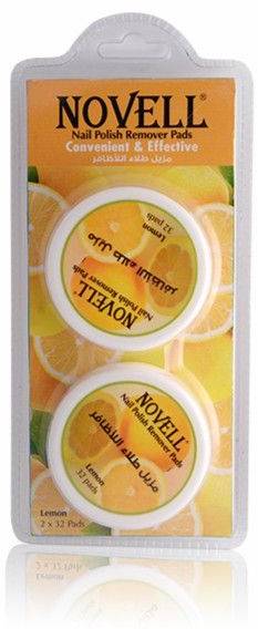 Novell Nail Polish Remover Pads Lemon - 32 Pcs