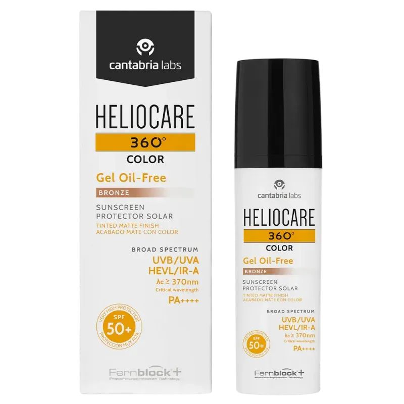 Heliocare 360 Color Gel Oil Free Bronze Spf50 Tinted Matte Sunscreen For Oily And Combination Skin 50 ml