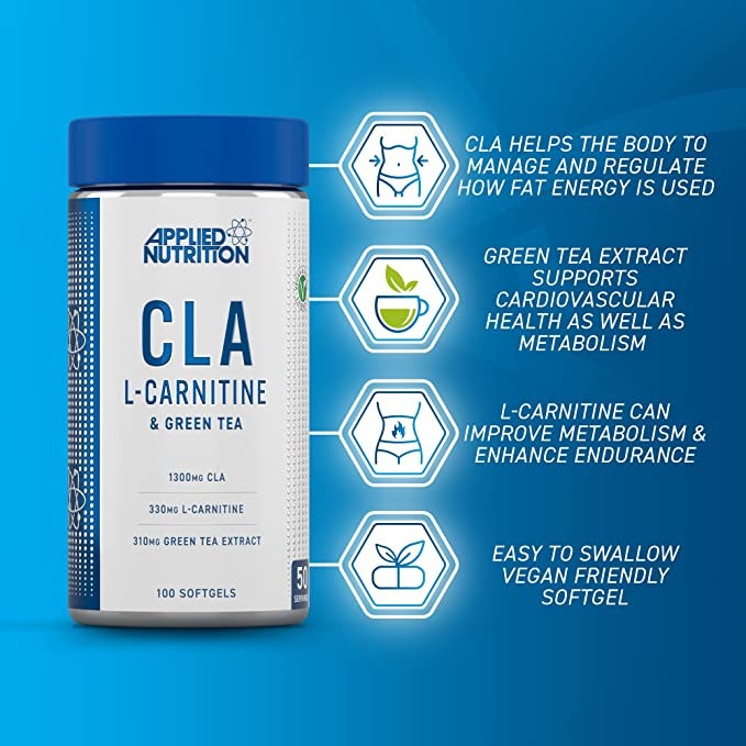 applied nutrition cla l carnitine & green tea L-Carnitine - 100 Veggie Softgels Liposomal Glutathione for Melanin Enclomiphene - Refined Bio (Type):Capsules antioxidant-status