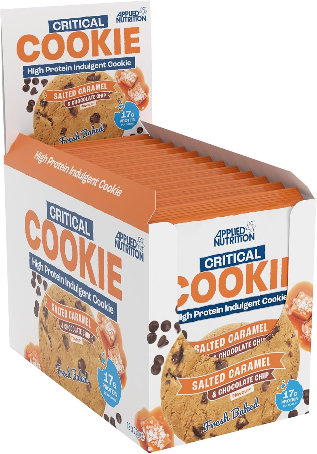 Applied Nutrition Critical 17g High Protein Cookie 12 Pcs - Salted Caramel & Choc Chip 73 gm