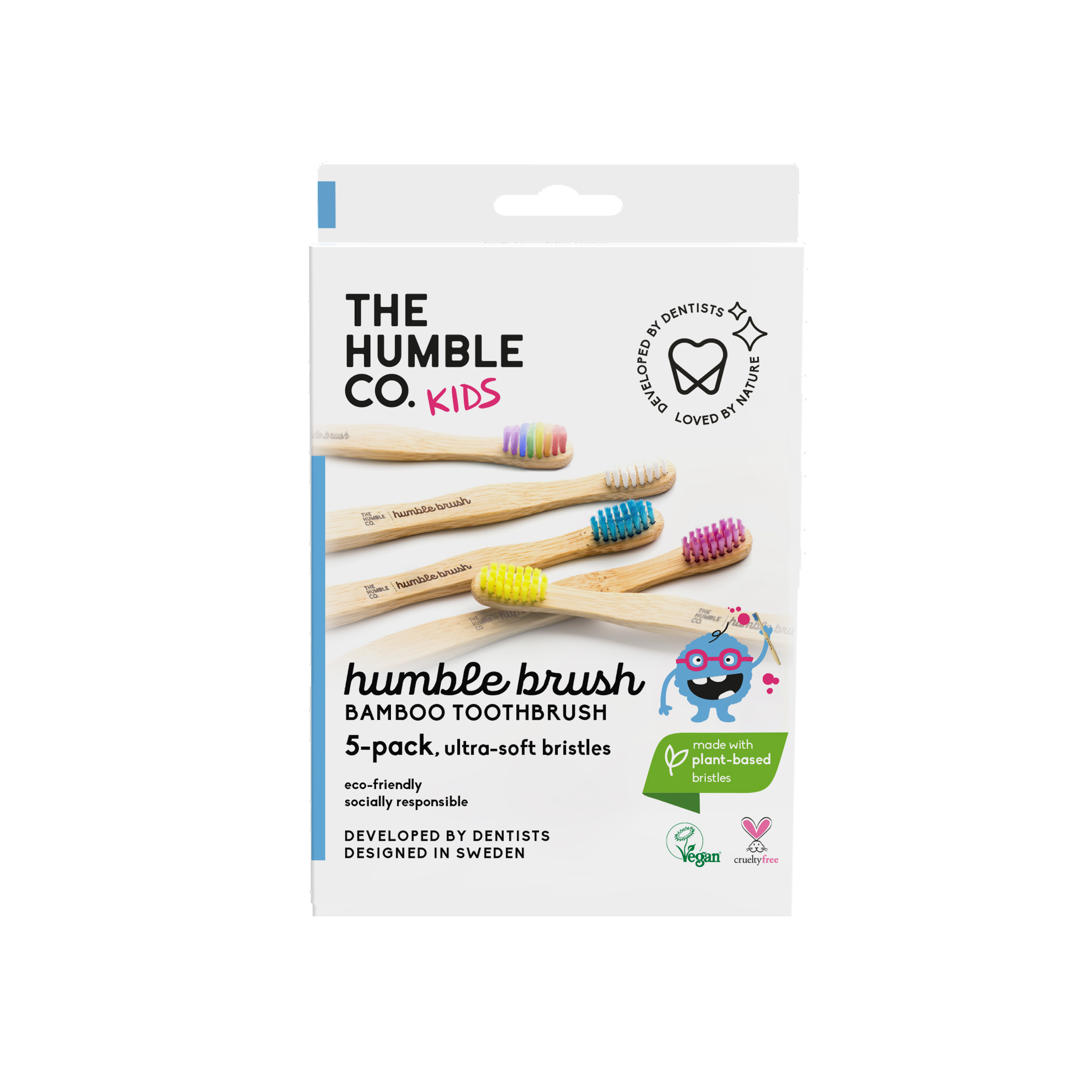Humble Kids Brush Bamboo Sensitive Curved 5 Colors