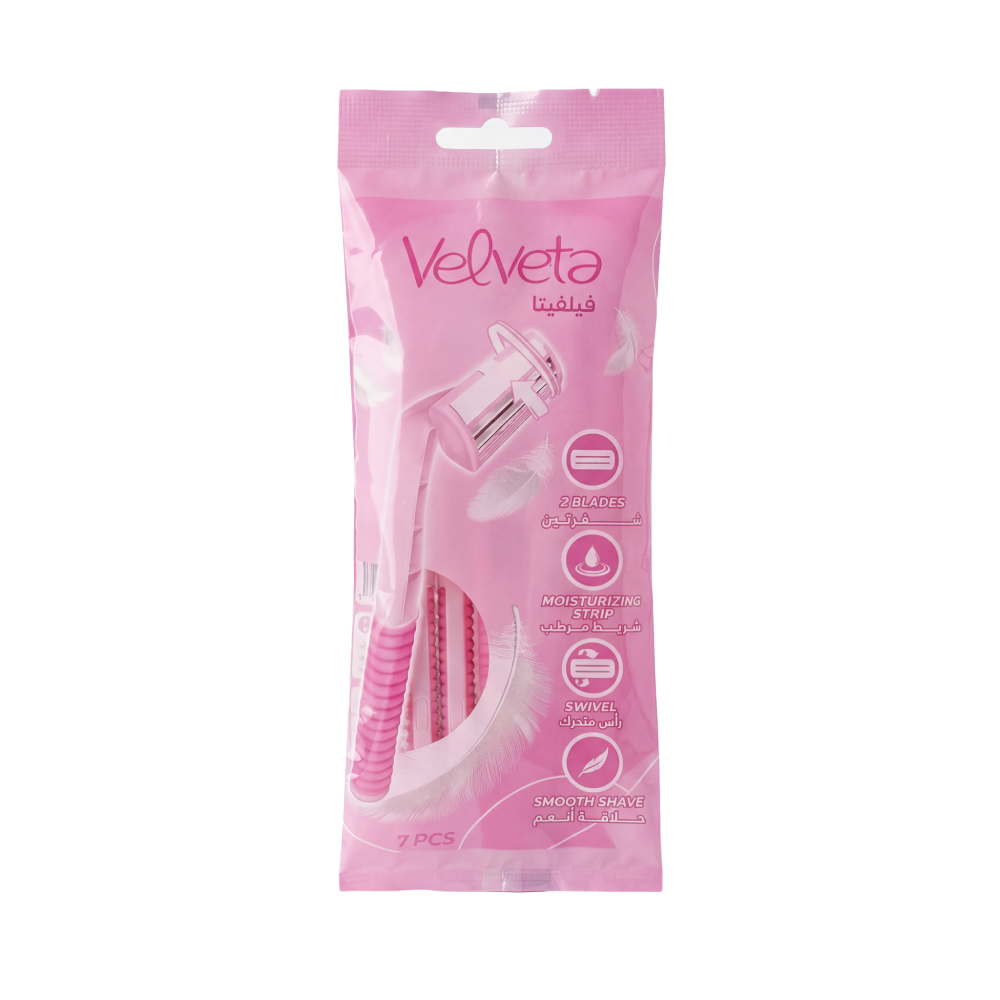 Velveta 2 Blade Disposable Razors For Women 7 Pcs