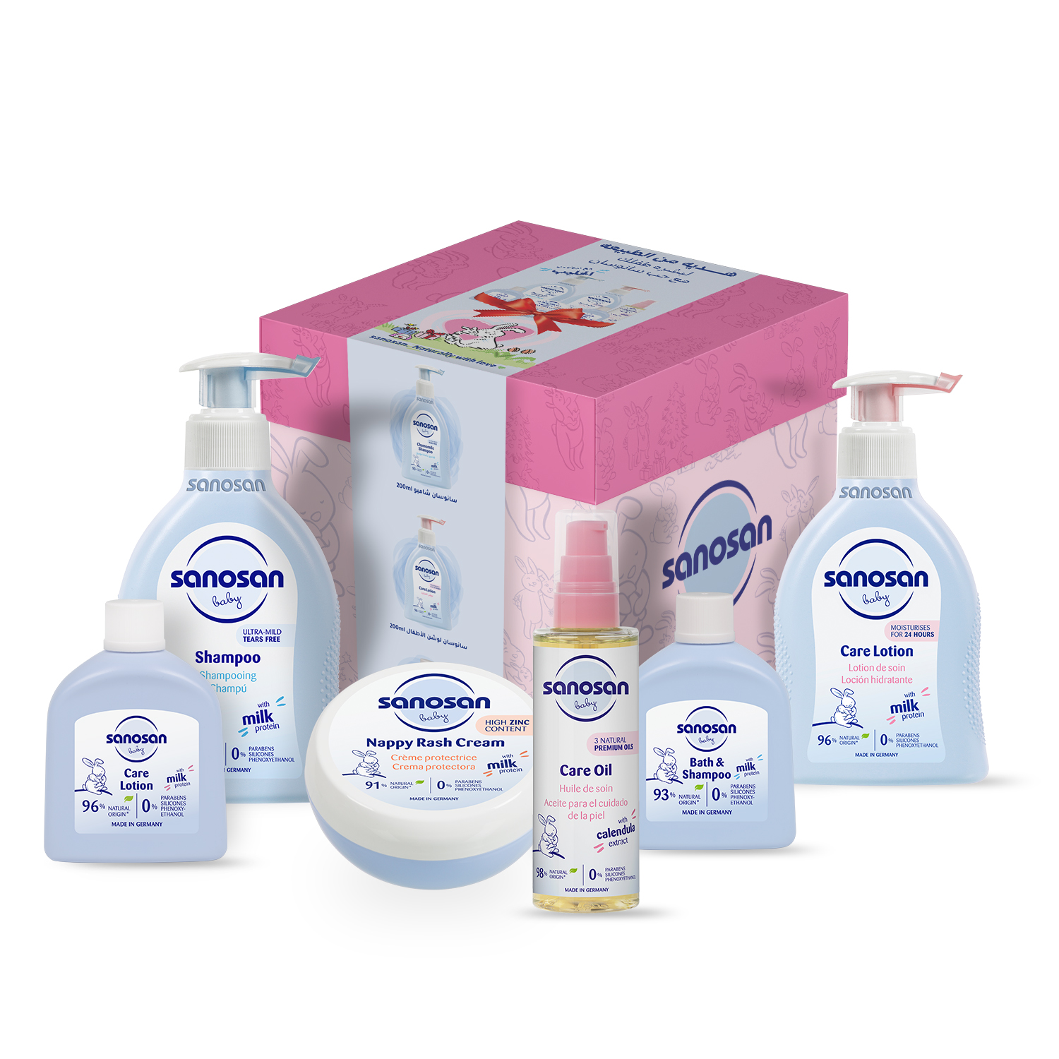 Sanosan Baby Gift Box Pink - 6 Items